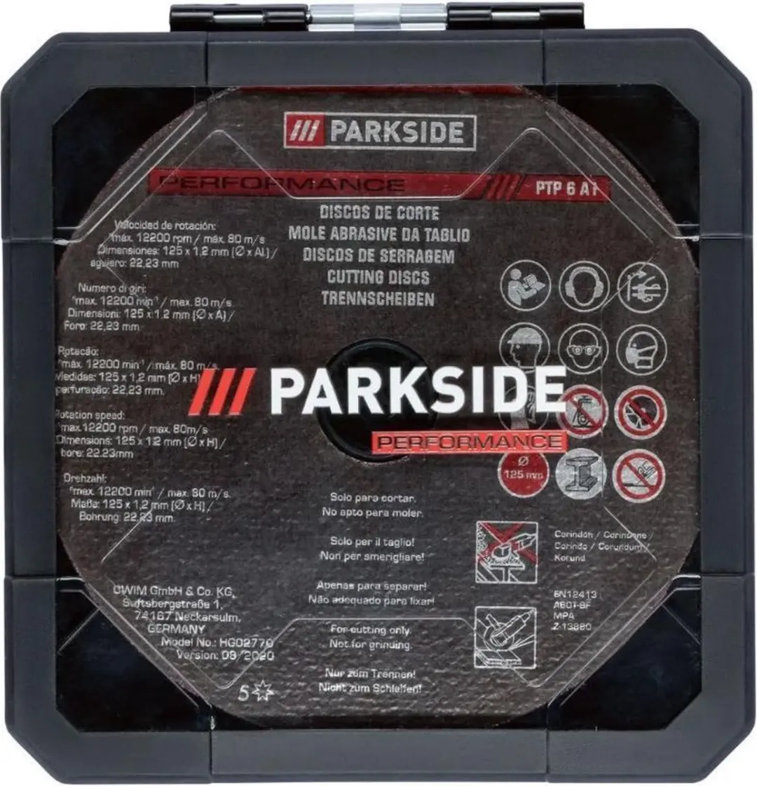 PARKSIDE Doorslijpschijven 125mm - 6 Stuks