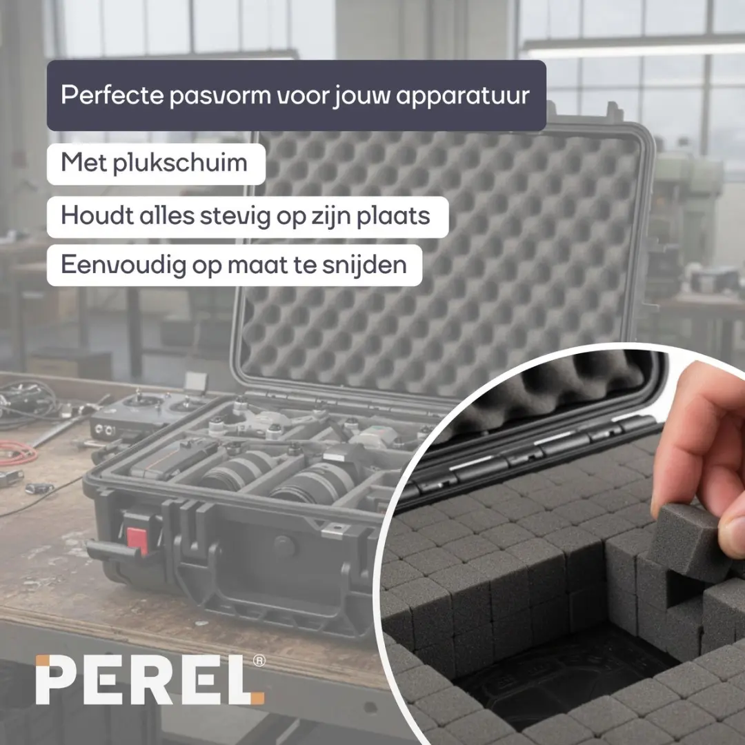 Perel Hardcase Koffer IP67 450x336x174mm - Zwart