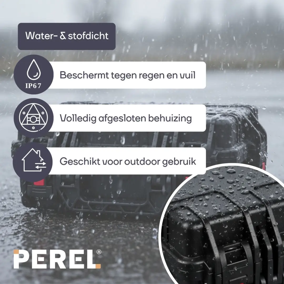 Perel Hardcase Koffer IP67 450x336x174mm - Zwart