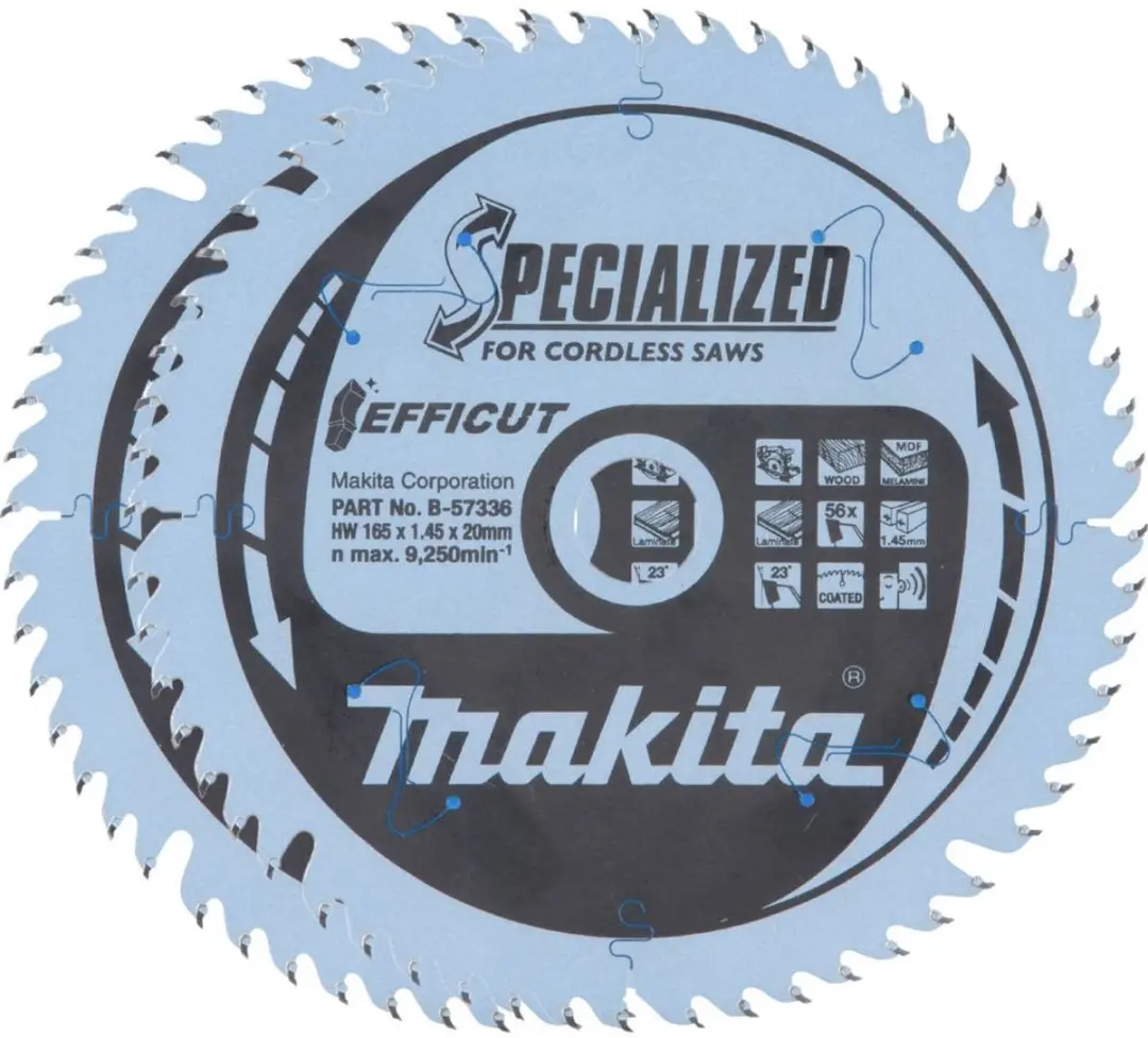 Makita B-57336-2 Cirkelzaagbladset Metaal - 56 Tanden - 2 Stuks