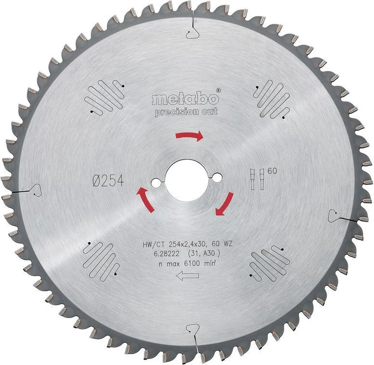Metabo HW/CT 250x30mm Cirkelzaagblad 42 Tanden