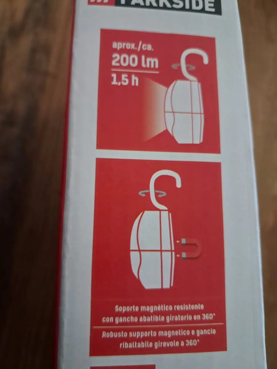 Parkside LED Werklamp 2 Stuks - Rood - 6500K