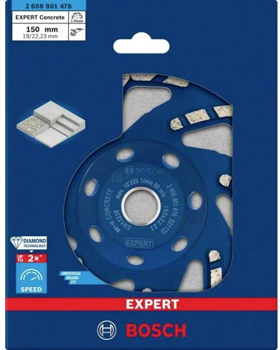 Bosch Professional Expert Concrete Slijpkoppen 150mm - 22.23mm As