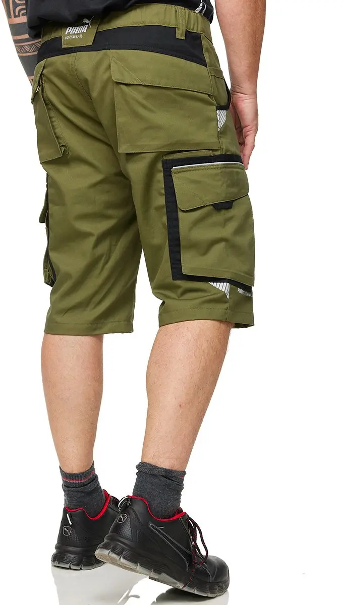 PUMA Workwear Precision X Werkshorts 62 - Oliv/Zwart