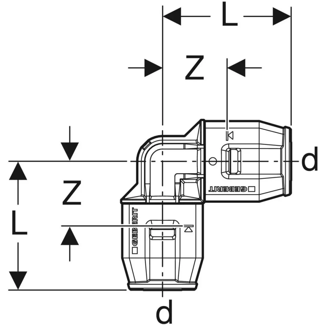 Geberit Systeemfitting 2 Aansluitingen