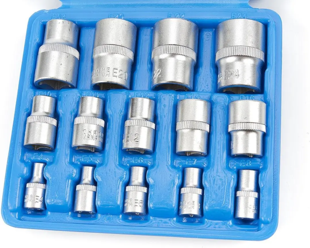 HBM Machines Torx E-Profiel Doppenset 14-delig - Blauw