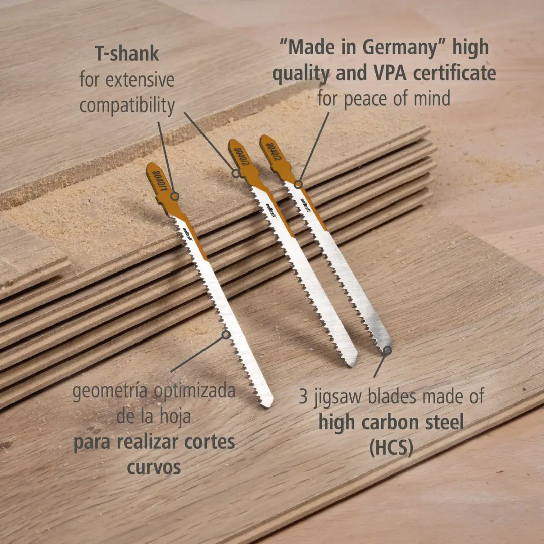 Wolfcraft Laminaat Decoupeerzaagbladen 8040000 - 3 Stuks