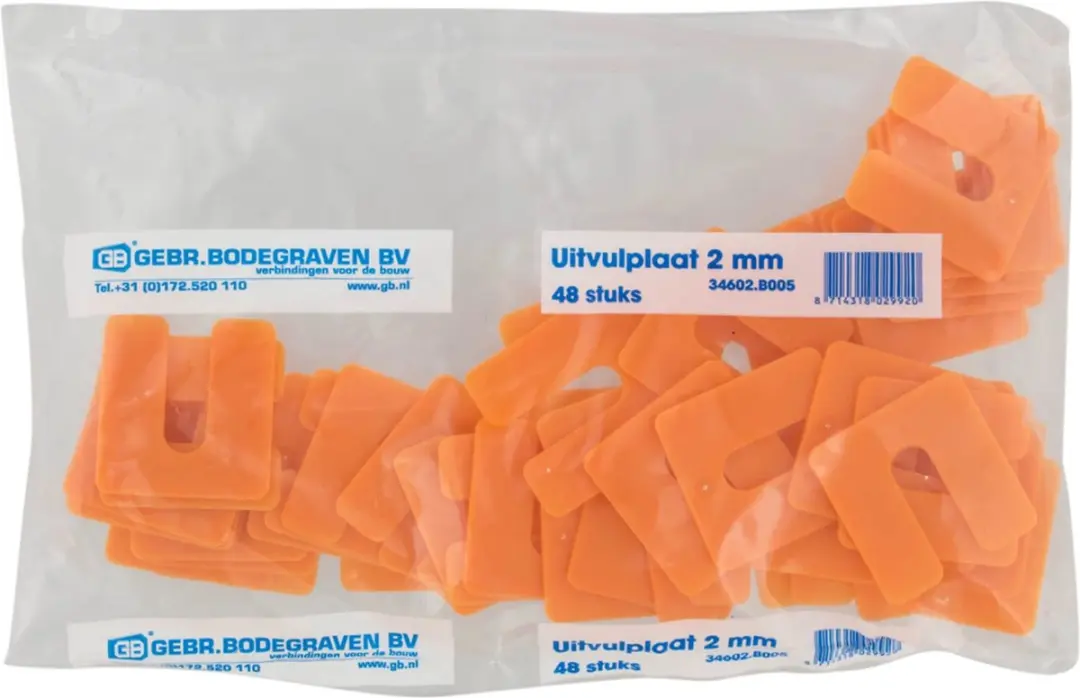 GB Uitvulplaatjes 2mm - Oranje - 48 Stuks