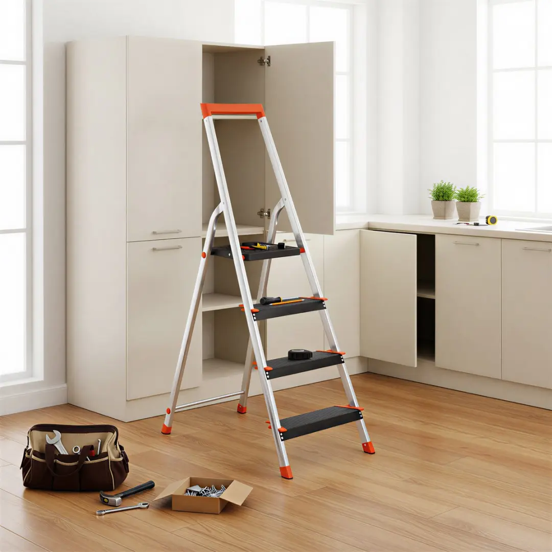 Songmics GLT04BK Aluminium Ladder 4 Treden - Antislip