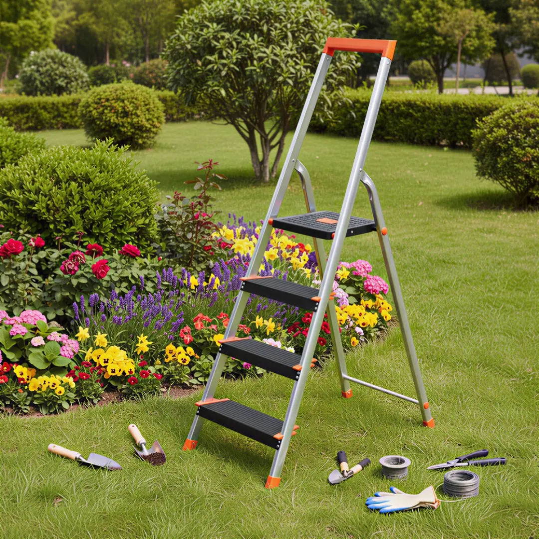 Songmics GLT04BK Aluminium Ladder 4 Treden - Antislip - afbeelding 6 van 6
