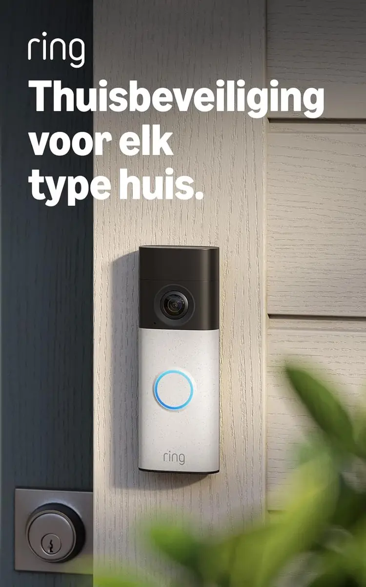 Ring Videodeurbel (nieuwste generatie) - Matte Mocha - 2K - Speckled White