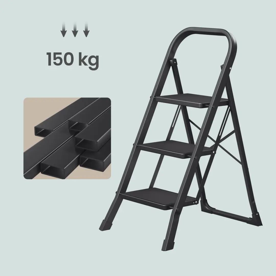 Songmics GSL003BZ01 Drieladige Opvouwbare Huishoudtrap - 150 kg