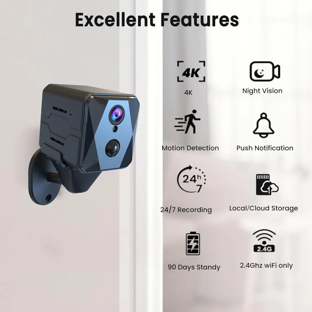 NÖRDIC CAM-51M 4K Ultra HD IP-Camera - Zwart