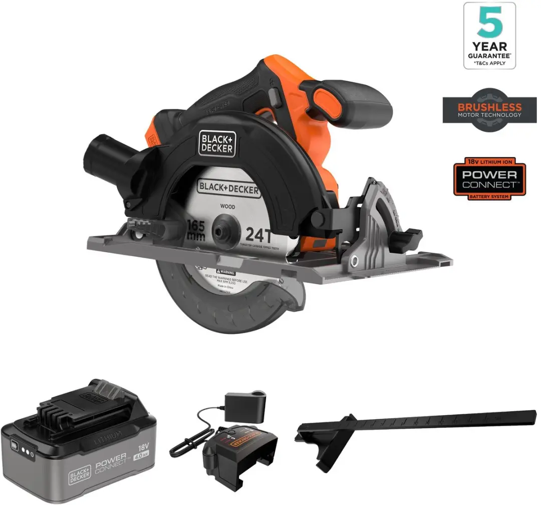BLACK+DECKER 18V Brushless Cirkelzaag BLCCS78M1-QW - 165mm - 4.0Ah Accu