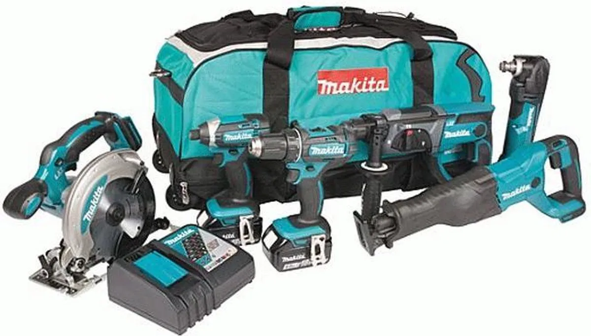 Makita DLX6038T Accu Combiset 18V - 6 Gereedschappen - 3 Accu's