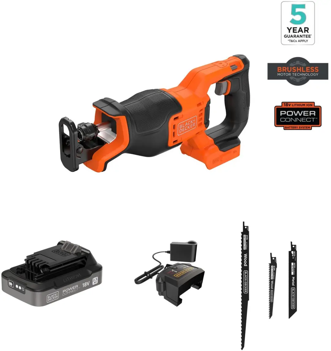 BLACK+DECKER BLCR78E1-QW Reciprozaag - 18V - 2 Snelheden - 2x Zaagbladen