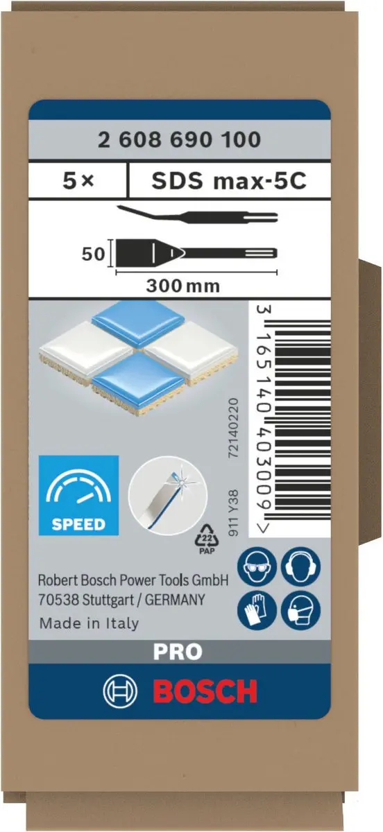 Bosch Professional SDS-max Tegelbeitel - 5 Stuks