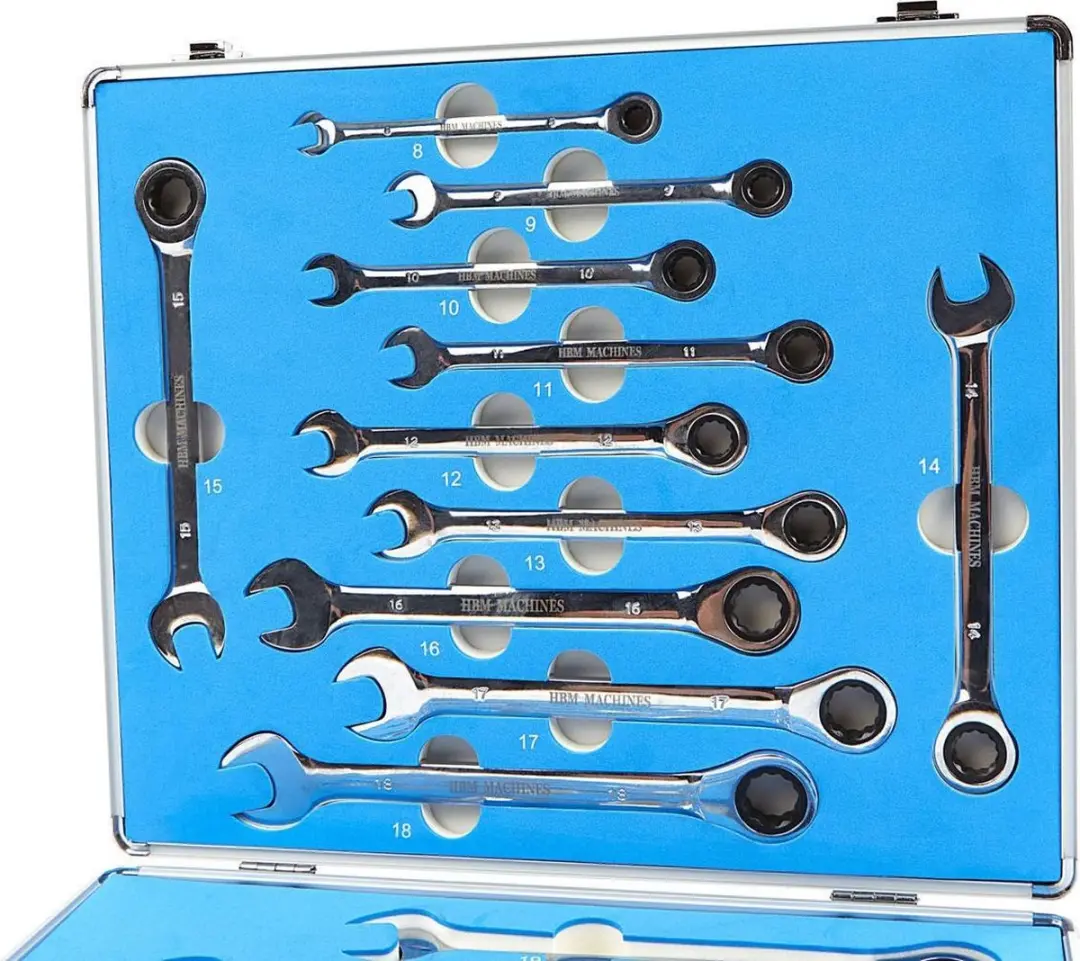 HBM Machines Ring- en Steeksleutelset 17-delig 9135 - Metrisch 8-27mm