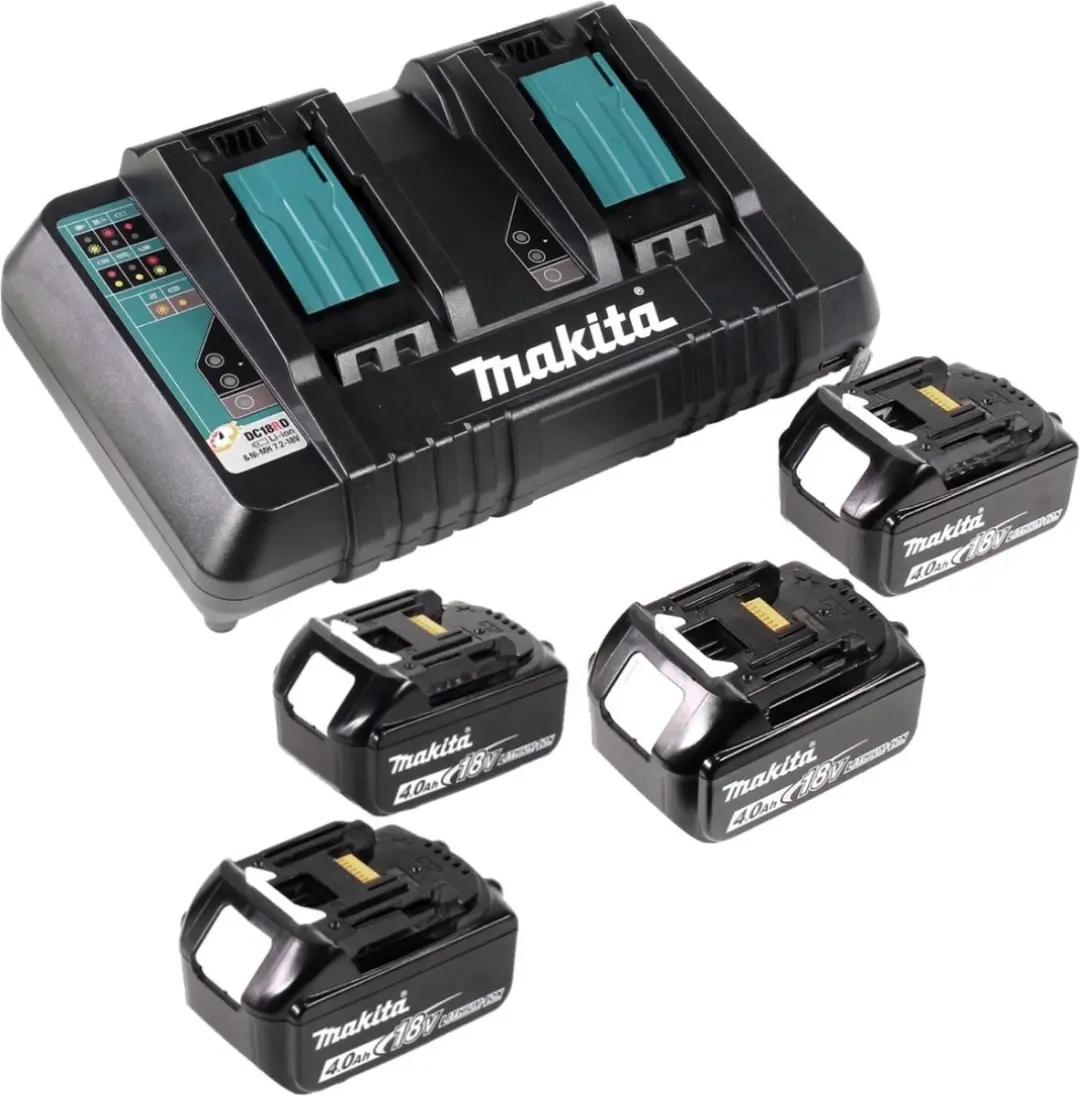 Makita DGA900PM4KX2 Haakse Slijper 36V - 230mm Borstelloos - 4x 4,0Ah Accu - 2x Lader