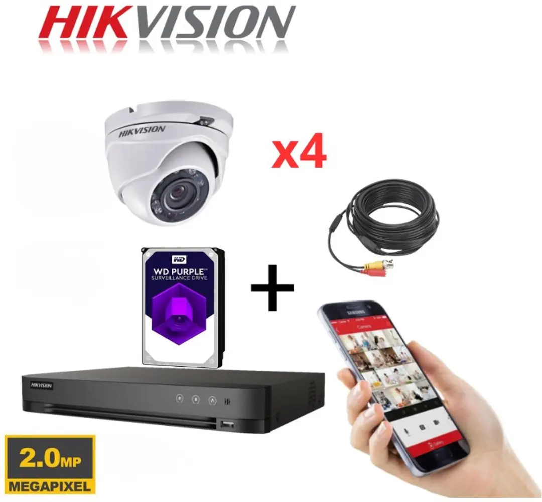 Hikvision DS-7204HQHI-K1/E 4Kanalen CCTV Kit