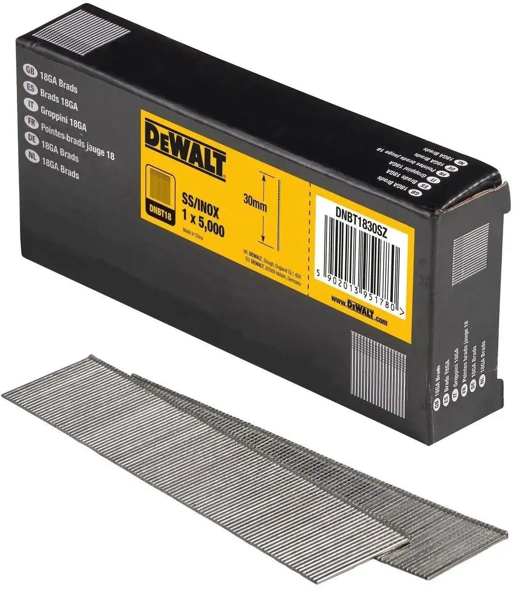DeWalt DNBT1830SZ RVS Spijkers 1.25x30mm