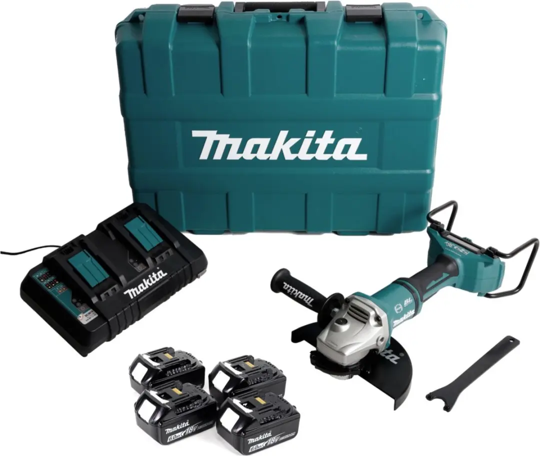 Makita DGA900G4KX2 Accu Haakse Slijper 36V - 230mm - 4x 6,0Ah + Lader + Koffer