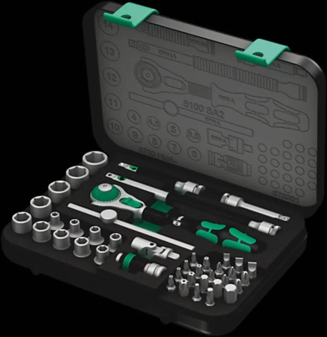 Wera 8100 SA 2 Zyklop Dopsleutelset 1/4" - 42-delig - Metrisch