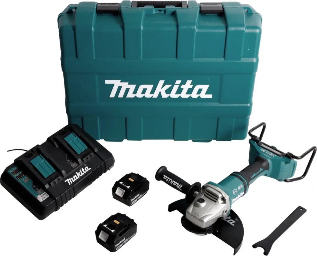 Makita DGA900PTKX2 Accu Haakse Slijper 36V - 230mm - 2x 5.0Ah + Lader + Koffer