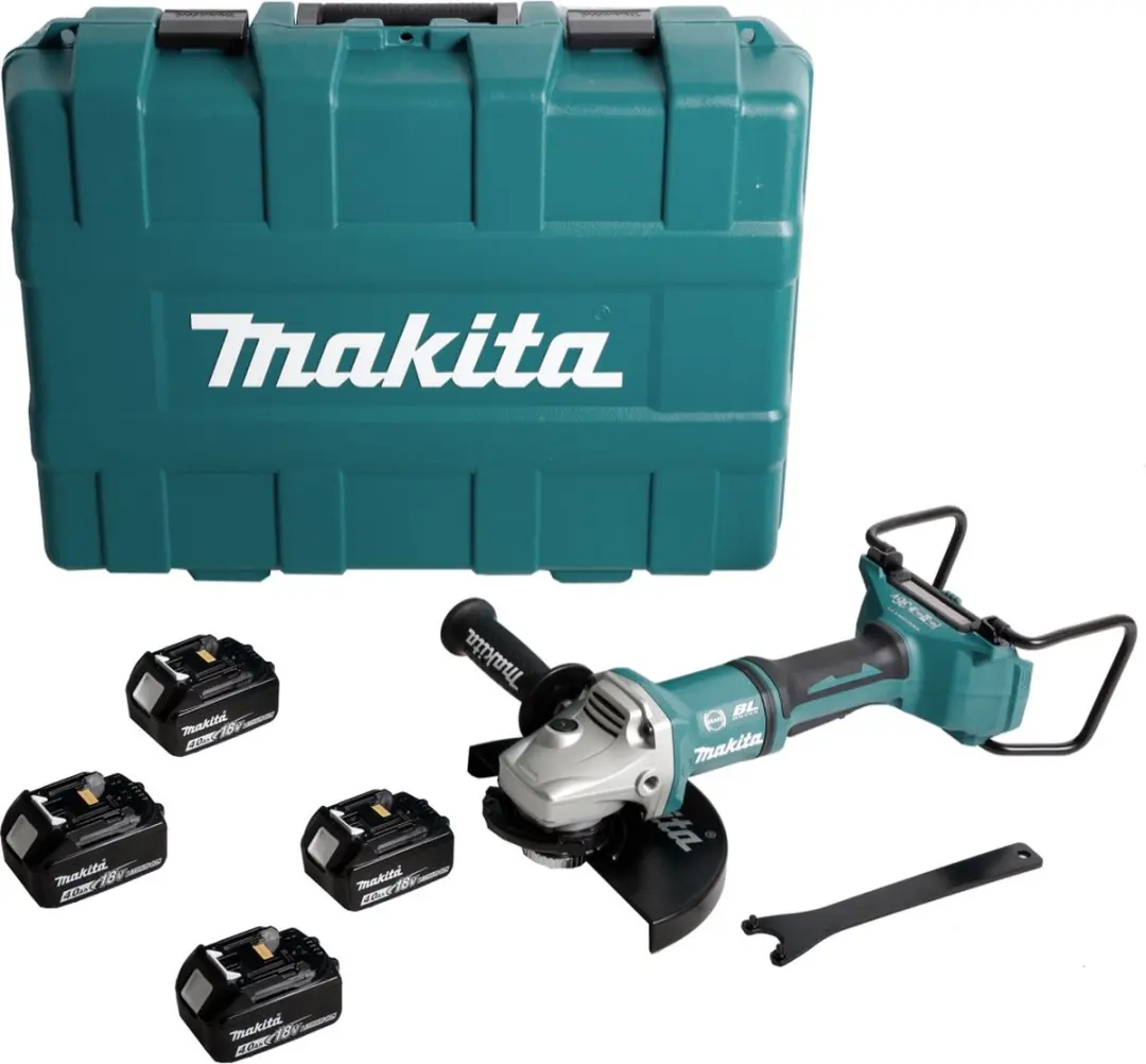 Makita DGA900M4KX2 Haakse Slijper 36V - 230mm Borstelloos - 4x 4,0Ah Accu