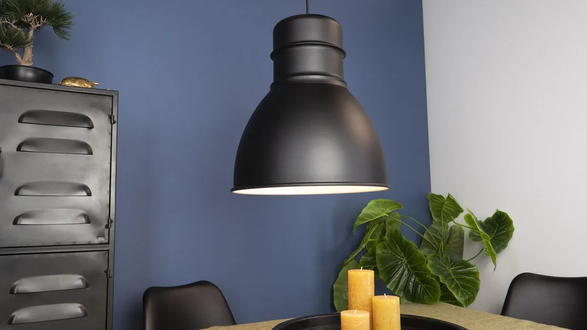 Eglo Ebury Hanglamp E27 - Ø38cm - Zwart/Wit - afbeelding 6 van 6