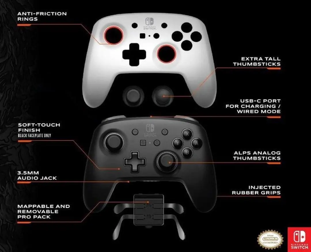 PowerA FUSION Pro Controller Nintendo Switch - Wit/Zwart - 9000mAh
