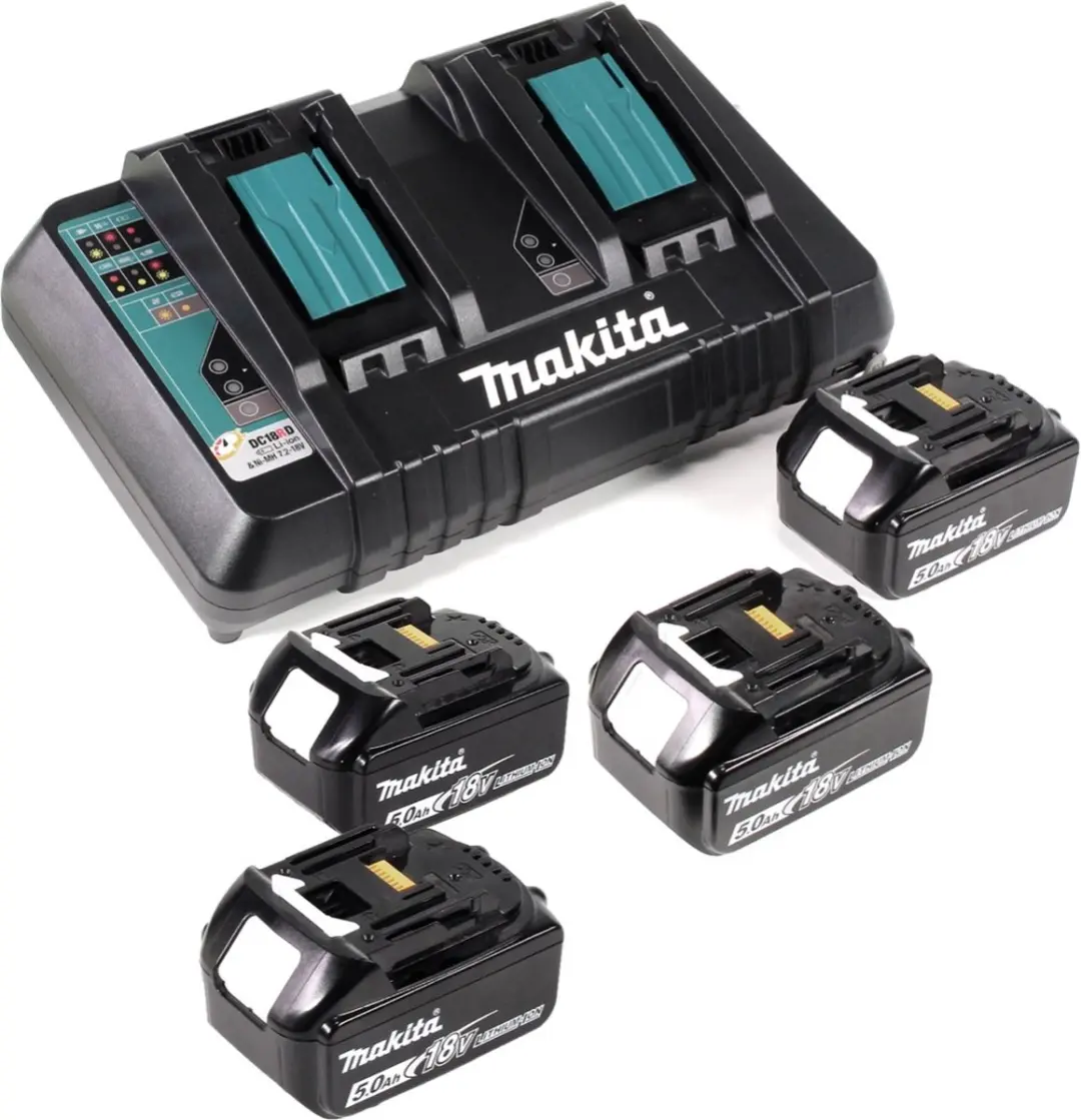 Makita DGA900PT4KX2 Haakse Slijper 36V - 230mm - 4x 5,0Ah Accu + Lader