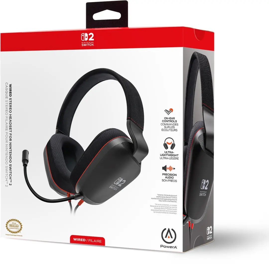 POWERA NSHS0581 Bedrade Stereo Headset Nintendo Switch 2 - Zwart