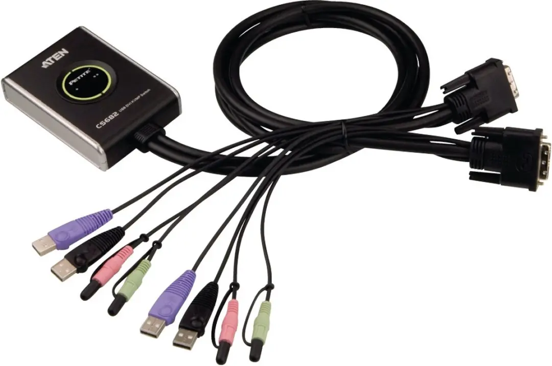 Aten CS682 DVI-D KVM Switch 2 naar 1 - USB Audio