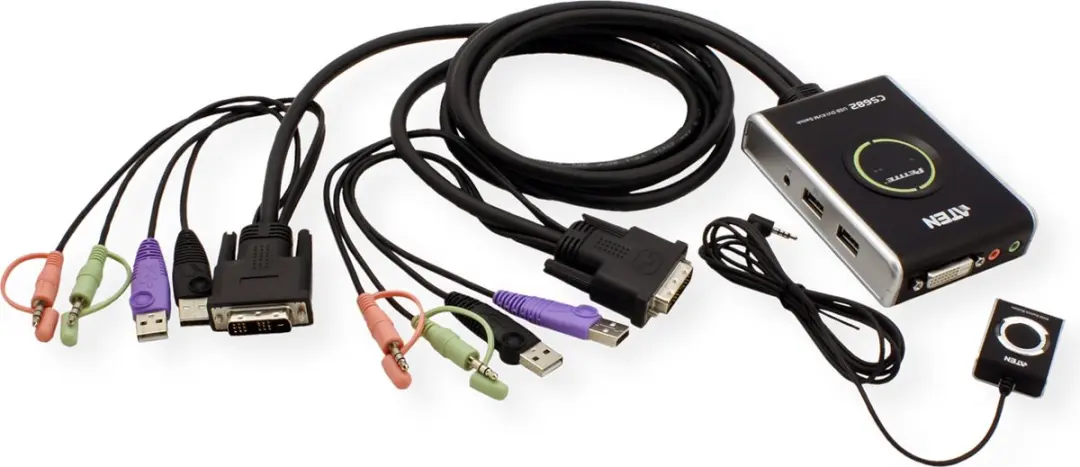 Aten CS682 DVI-D KVM Switch 2 naar 1 - USB Audio