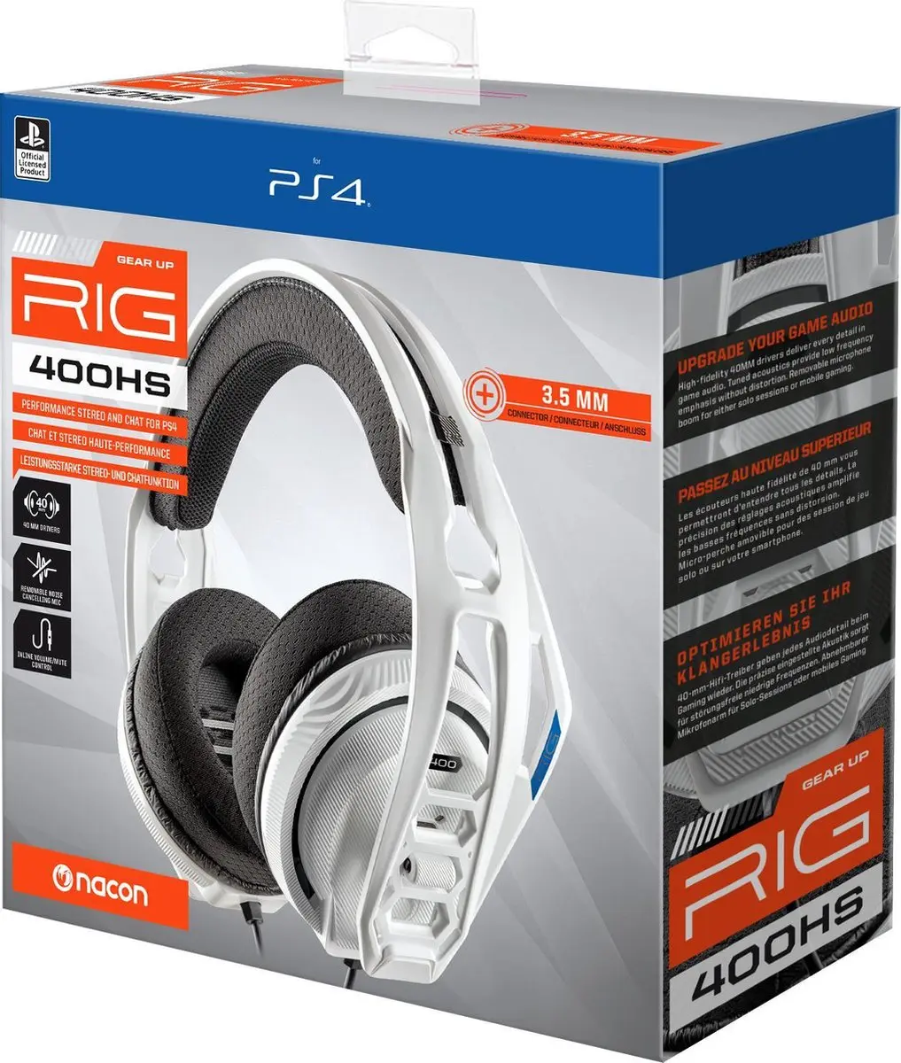 Nacon RIG 400HSW Gaming Headset - PS4/PS5 Wit