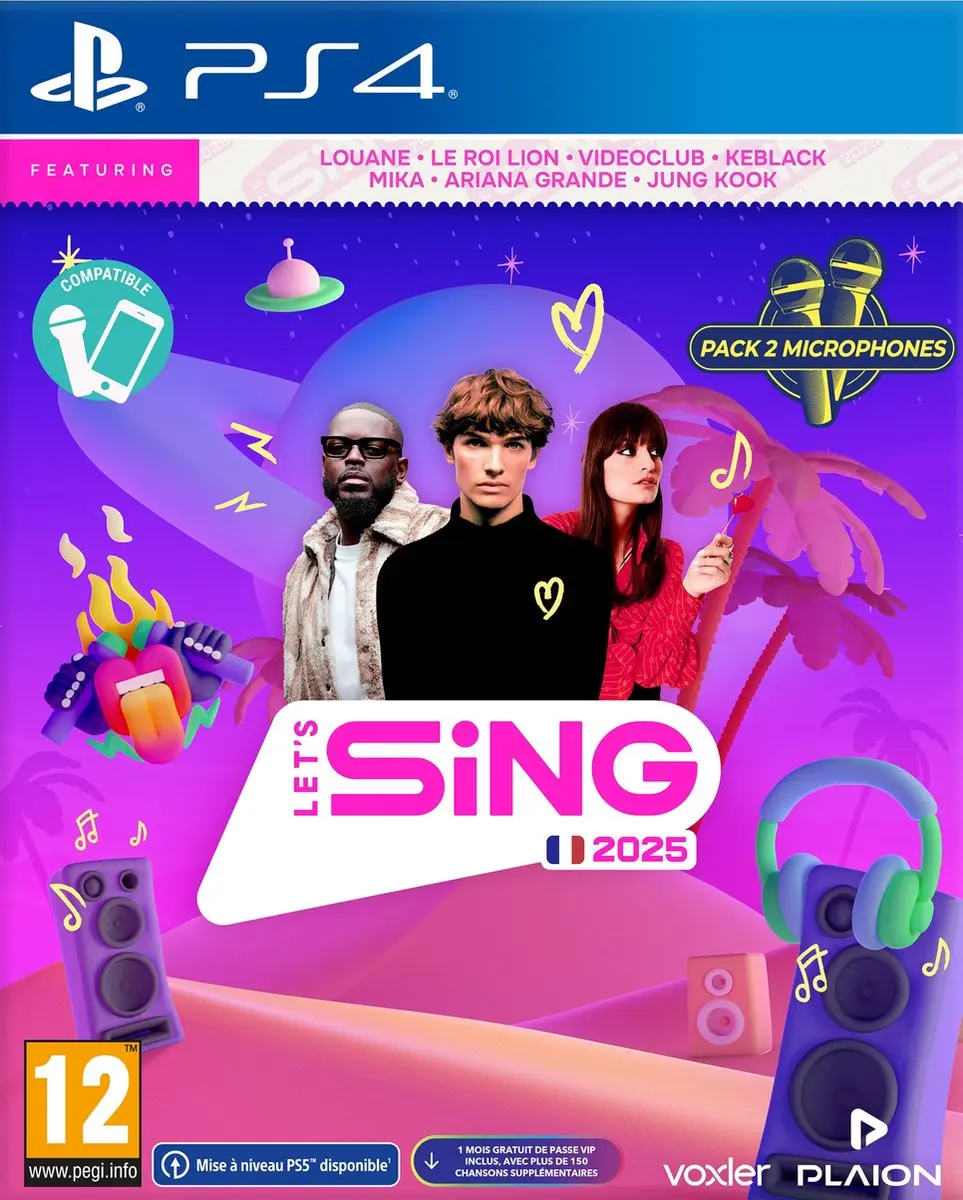 Plaion Let's Sing 2025 Franse Editie - 2 Microfoons PS4