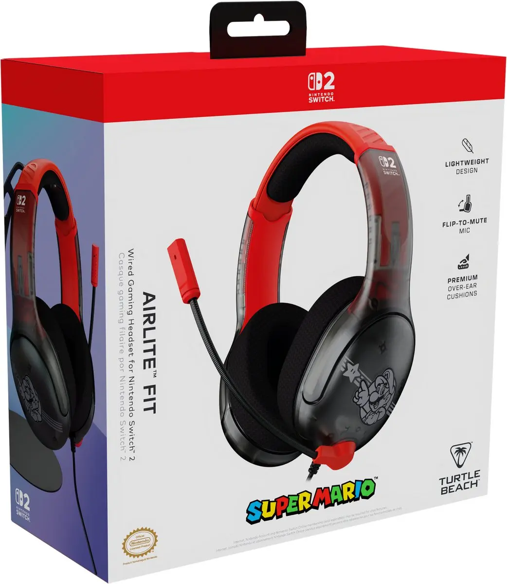 Turtle Beach Airlite Fit Gaming Headset - Nintendo Switch 2 - Mario Star