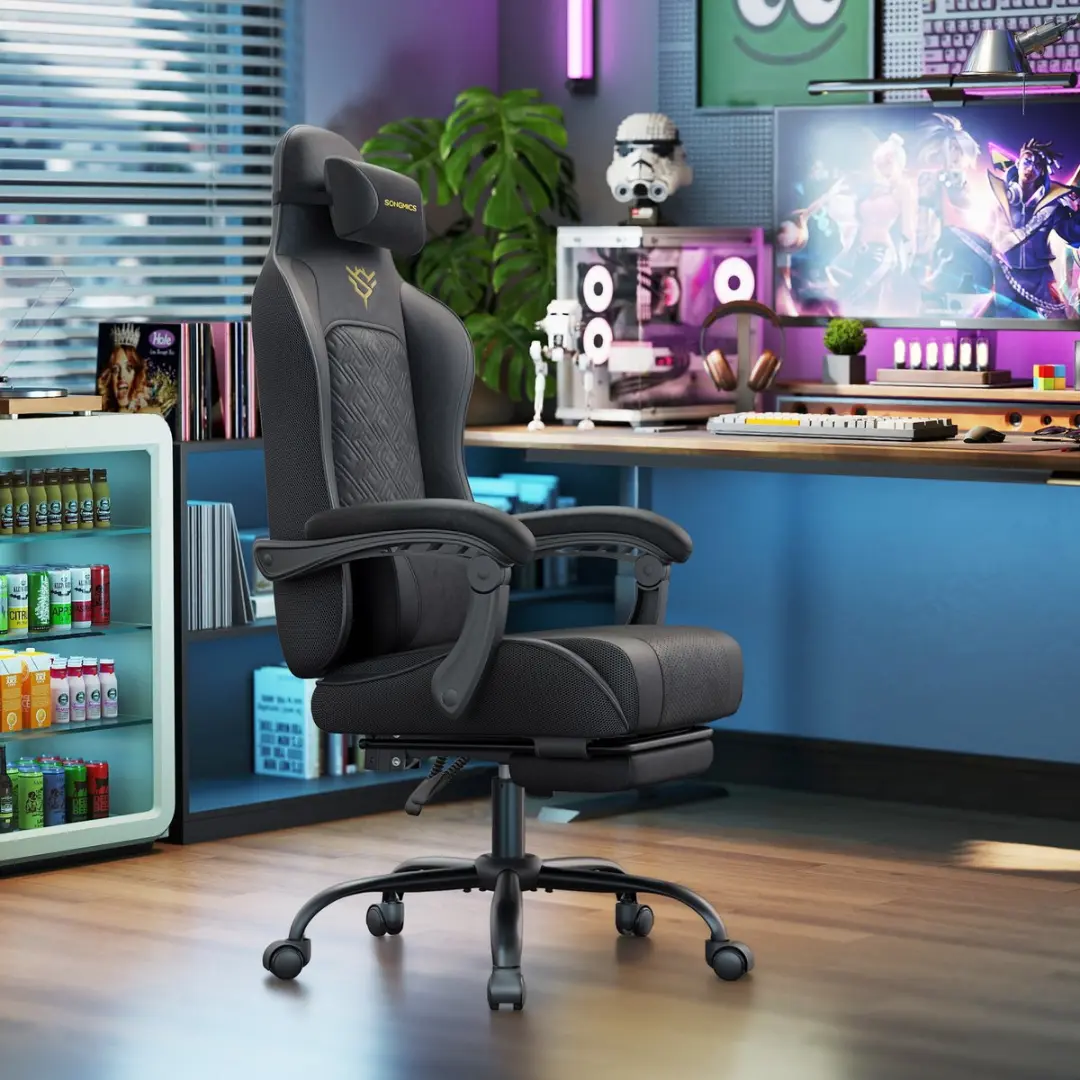 Songmics OBG079B01 Gaming Stoel - Ergonomisch - Zwart