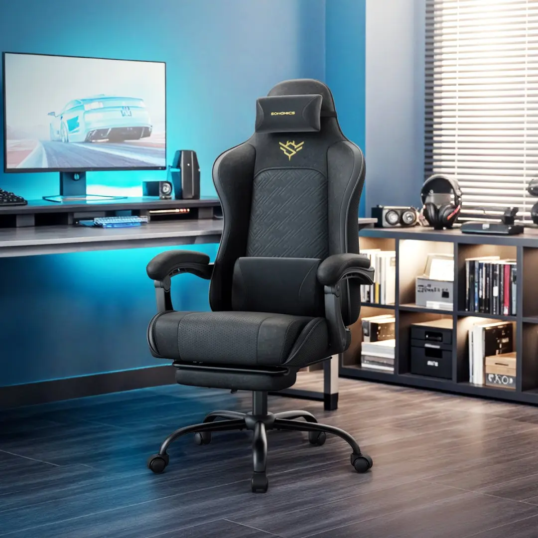 Songmics OBG079B01 Gaming Stoel - Ergonomisch - Zwart