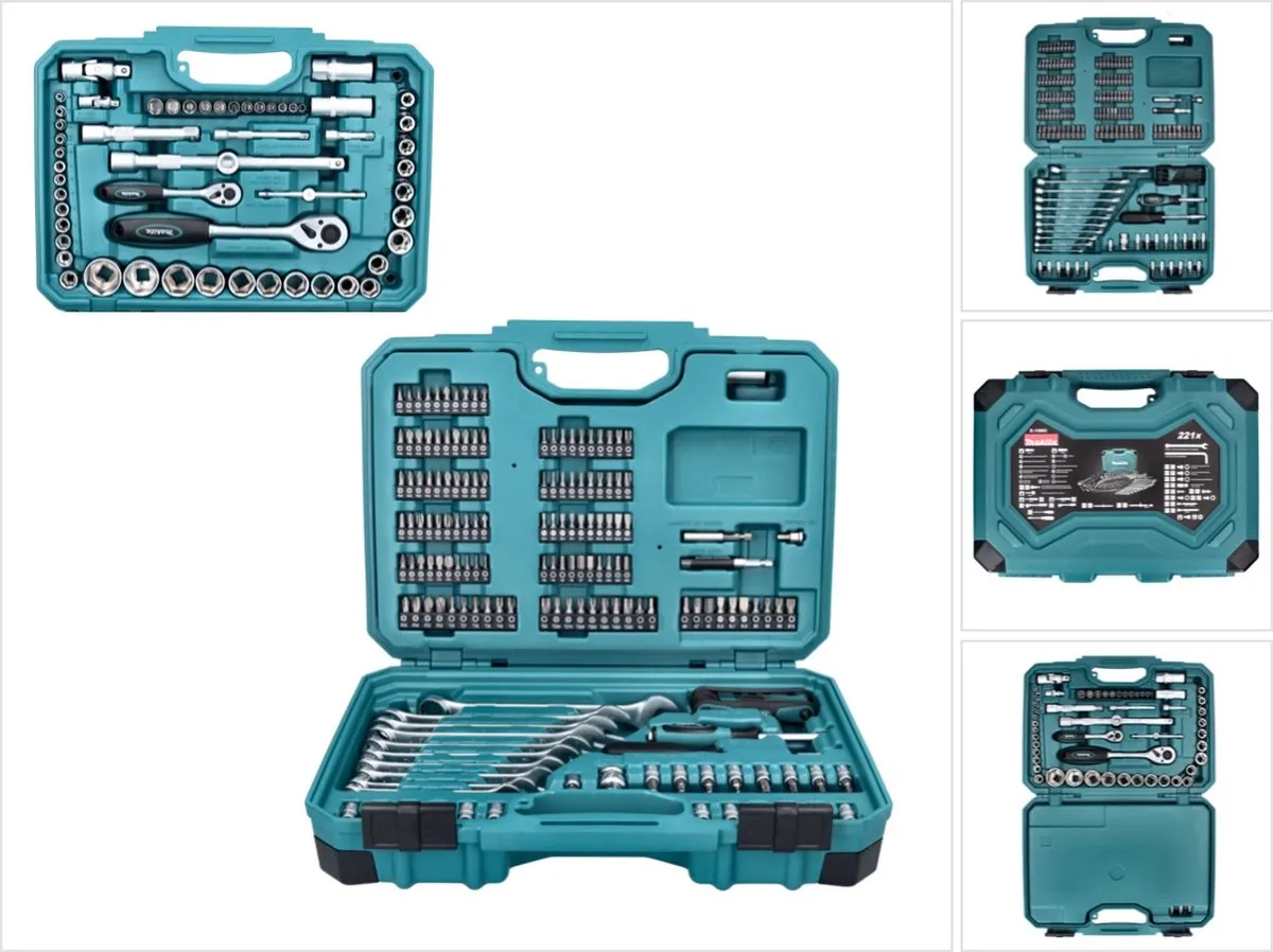 Makita E-10883 Handgereedschapset 221-delig - Blauw