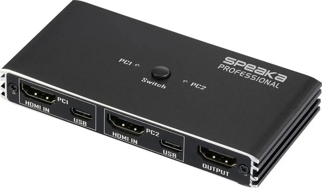 SpeaKa Professional SP-13724436 HDMI 2.0 KVM-switch 2x1