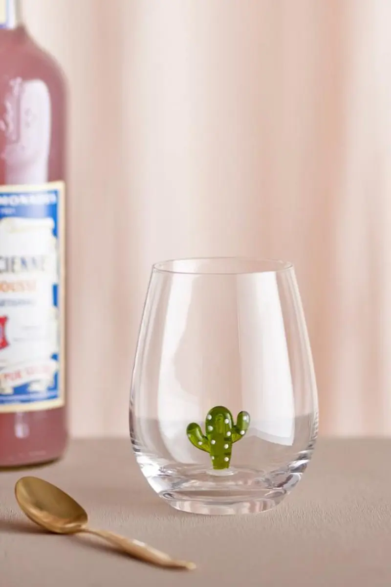 Bloomingville Misa Drinkglas met Cactus - 560ml - Transparant