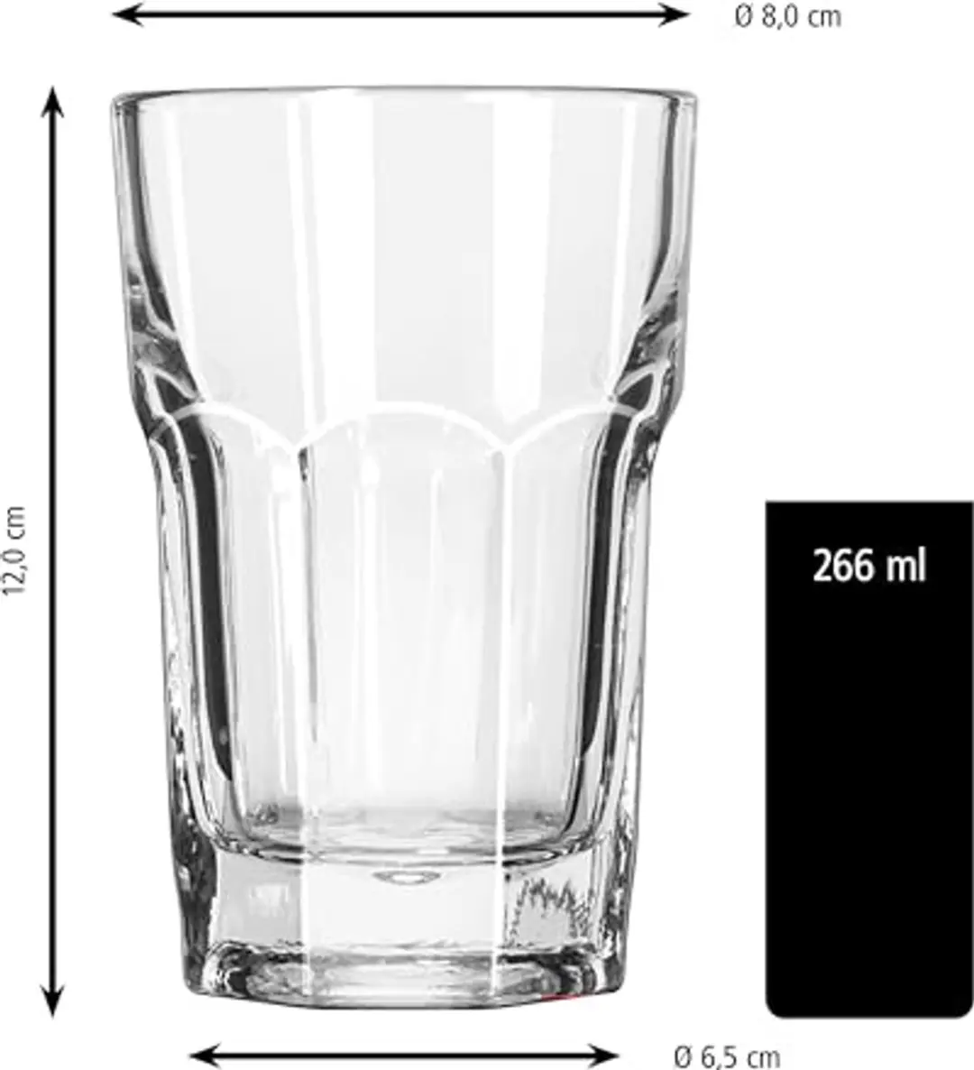Libbey Waterglazen 70680 - 12 Stuks - 266ml - Transparant