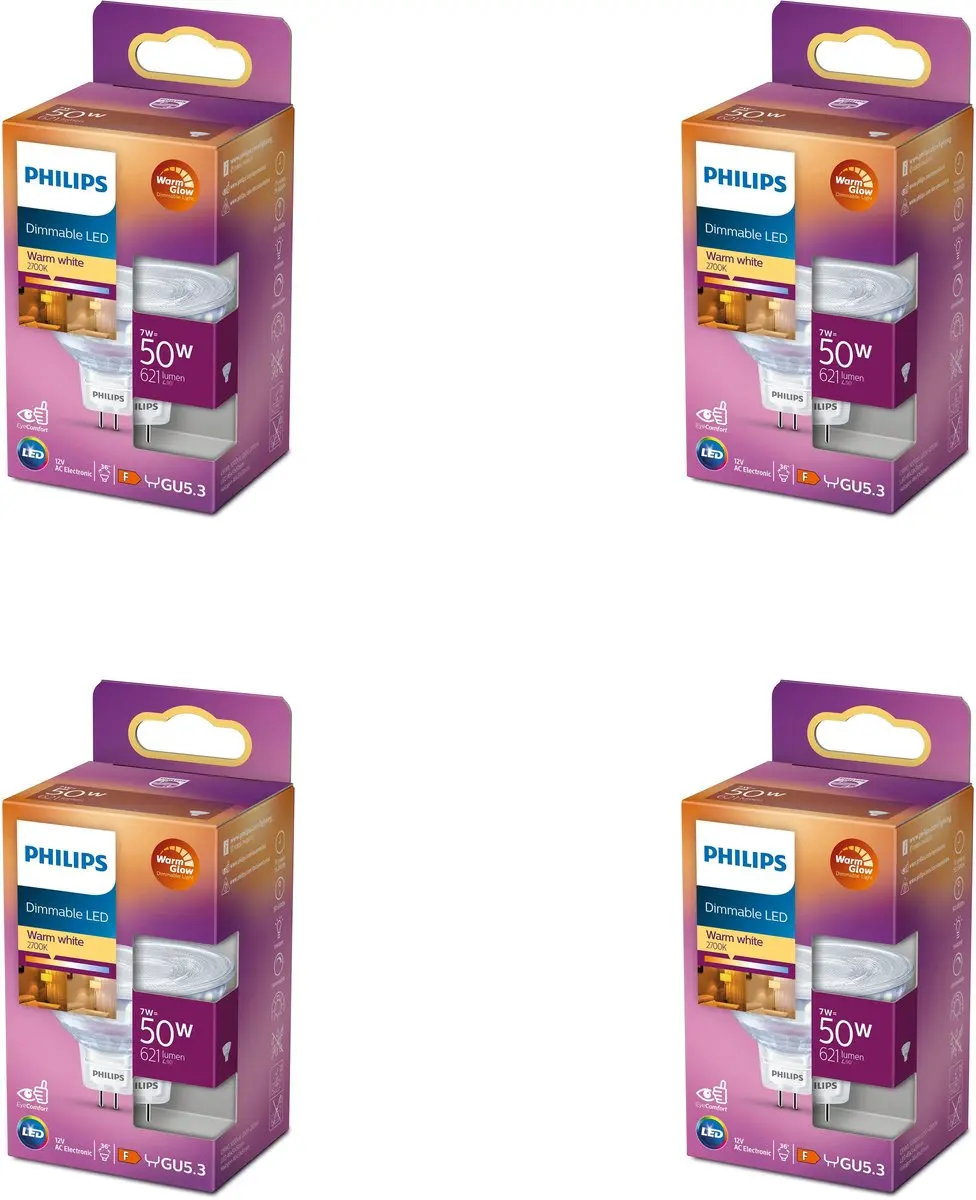 Philips LED GU5.3 MR16 7W Dimbaar Warmwit