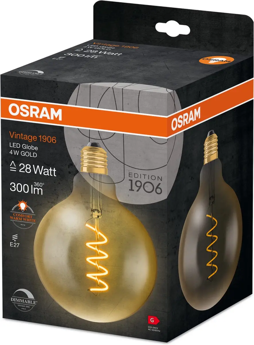 LEDVANCE Globe Filament Lamp Goud E27 4W 300Lm - 2000K