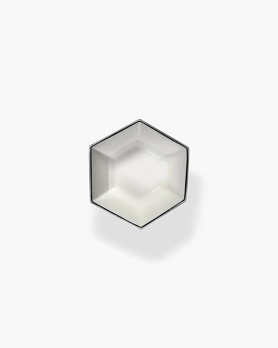 Serax Annebet Kom Yoghurt 14cm Wit/Zwart - Set van 2