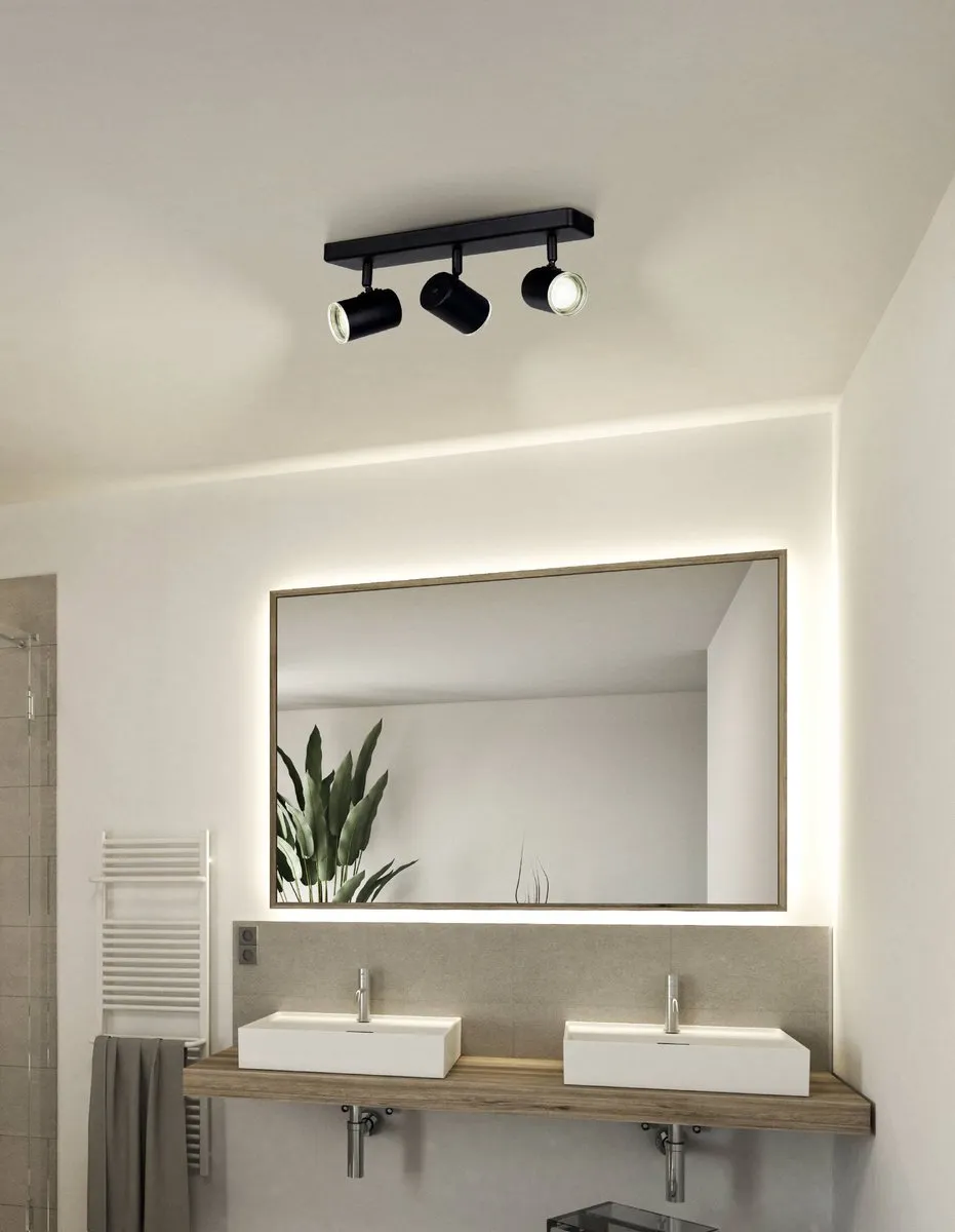 Eglo Consuma 1 Spot Badkamer GU10 - 3 Stuks - Zwart