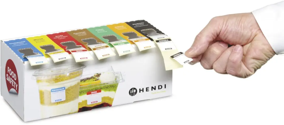 Hendi Herbruikbare Voedseletiketten - Elke Dag Week - Met Dispenser