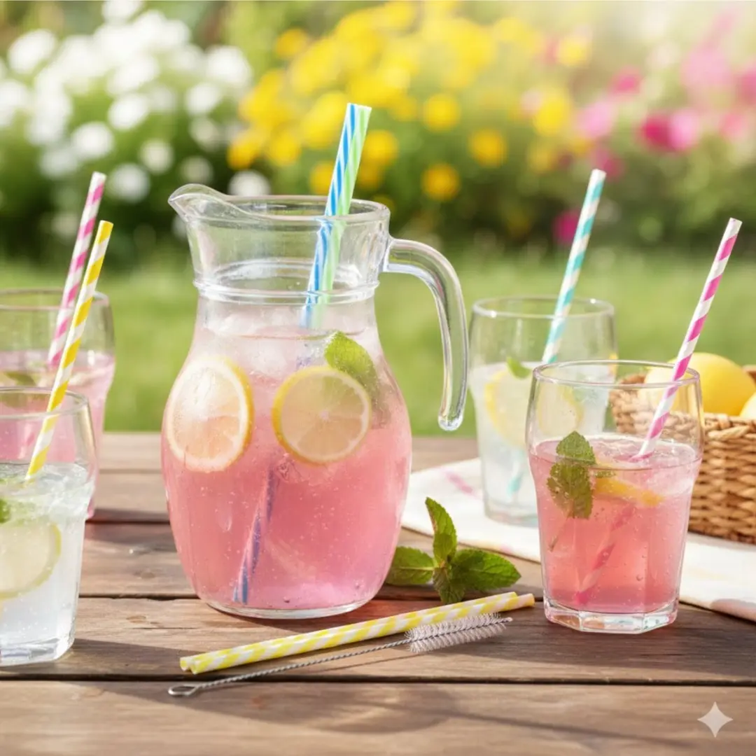 Bellatio Design Drinkrietjes 48 Stuks - Multicolor - 21cm